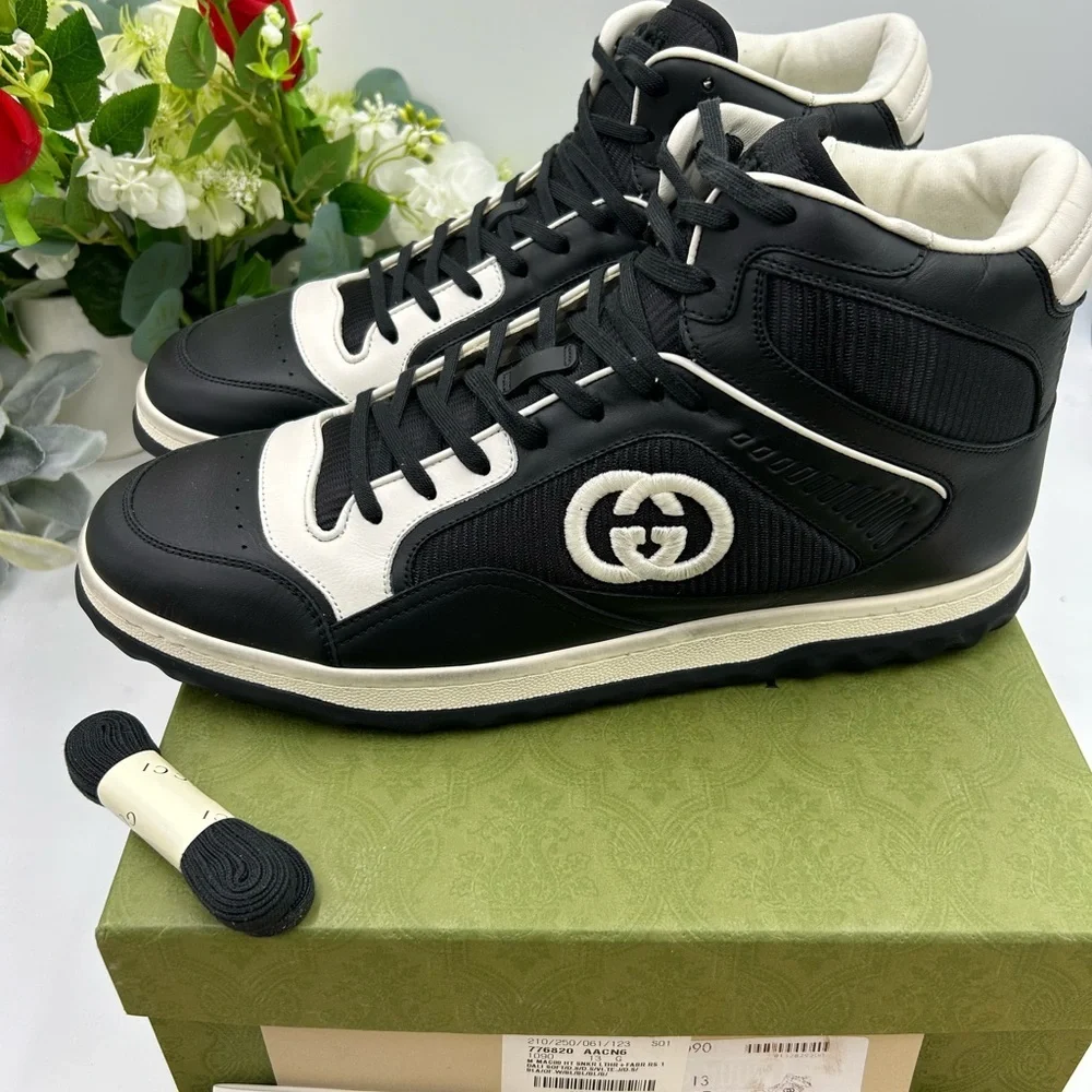 Men's Gucci MAC – 80 high top distressed leather sneakers size 13 made in Italy